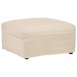 Amazon Brand – Stone & Beam Andover Slipcover Square Ottoman, 33"W, Cream Fabric