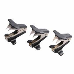 EONO Heavy Duty Staple Remover, Extra Wide Finger Grip, Steel Jaws,3-Pack, Black