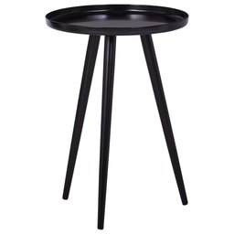 Amazon Brand – Rivet Modern Round Metal Side End Accent Table, 15"W, Black
