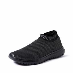 Amazon Brand - Symbol Men's Black Mesh Sneakers-11 UK (AZ-YS-391A)