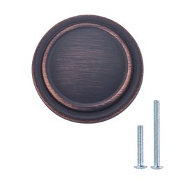 AmazonBasics Straight Top Ring Cabinet Knob, 1.25-inch Diameter, Oil Rubbed Bronze, 10-Pack