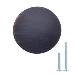 AmazonBasics Round Flat Cabinet Knob, 1.24" Diameter, Oil Rubbed Bronze, 10-Pack
