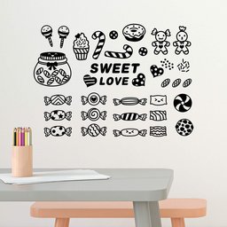 Amazon Brand - Solimo Wall Sticker for Dining Room (Candy Love,Â Ideal Size on Wall: 43 cm x 31 cm)