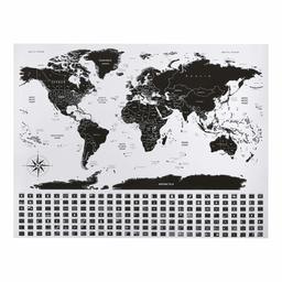 AmazonBasics Scratch Off Poster of The World Map with Scratcher and Tracking Accessories, 24" x 31.5"