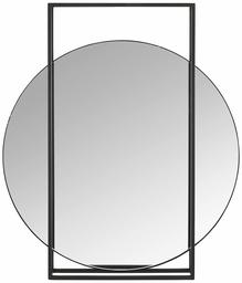 Amazon Brand – Rivet Modern Geometric Framed Hanging Mirror, 23.75"H, Black