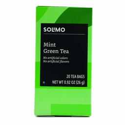 Amazon Brand - Solimo Mint Green Tea Bags, 20 Count