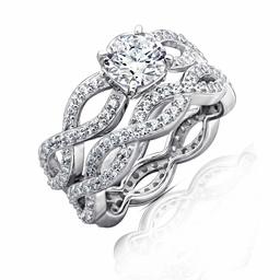 [Find] Amazon Collection Platinum Lycra Solid Sterling Silver Clear Round Cut Cubic Zirconia bikkuzirukoniainfinitexibandosettoringu, Size 11