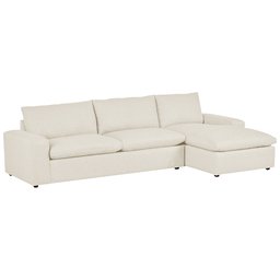Stone & Beam Chaise Hoffman Down-Filled Sectional Sofa, 87.5" W, Ecru