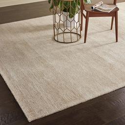 Amazon Brand – Rivet Contemporary Striated Jute Area Rug, 10' 6" x 8', Linen