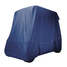 AmazonBasics Classic Accessories Fairway Golf Cart FadeSafe Quick Fit Cover, Long Roof, Navy
