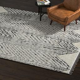 Amazon Brand – Rivet Contemporary Polypropylene Area Rug, 7' 10" x 10', Ivory