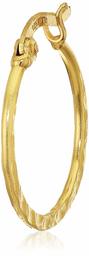 Yellow Gold Plated Sterling Silver Hammered Hoop Earrings