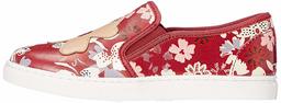 Red Wagon Girls' Slip on Skate Low-Top Sneakers, Multicolor Red Floral, 4