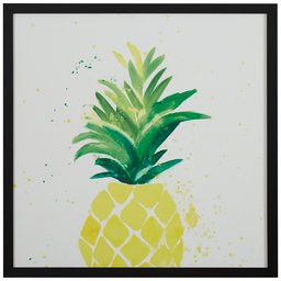 Amazon Brand – Rivet Pineapple Speck Print Wall Art in Black Wood Frame, 20" x 20"