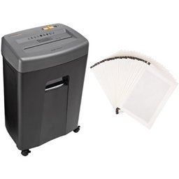 AmazonBasics 17-Sheet Cross-Cut Paper Shredder with Pullout Basket and Shredder Sharpening & Lubricant Sheets (Pack of 24) Bundle