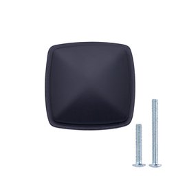 AmazonBasics - Drawer Knobs Square Classic Knob Diameter 1.25" Matt Black - Pack of 25