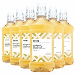 Solimo Amazon Brand Antiseptic Mouthwash, Original Flavor, 1 Liter (Pack of 6)
