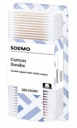 Amazon Brand - Solimo Cotton Swabs, 500ct