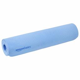 AmazonBasics TPE Yoga Mat, Blue, 1/4"