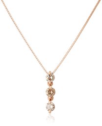 [An AJC Collection] an AJC Collection Diamond K10 Pink Gold 3 Stone Necklace (Total 0.30 CT) 5442 – 5274 – 0012 – 0000