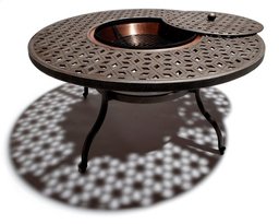 Strathwood Shaw Cast Aluminum Round Table with Fire Pit