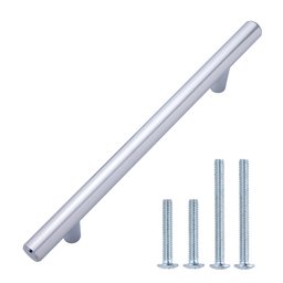 AmazonBasics Euro Bar Cabinet Handle (1/2 Diameter), 7.38" Length (5" Hole Centre), Polished Chrome, 25-Pack