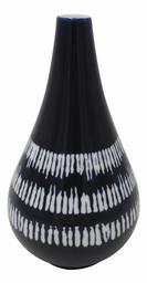 Amazon Brand – Stone & Beam Shibori Inspired Stoneware Vase, 11.6"H, Blue and White