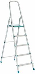 Amazon Brand - Solimo 5-Step Foldable Aluminum Ladder, rust proof and certified by European Standard EN 131