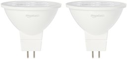 AmazonBasics 50 Watt Equivalent, Bright White, Dimmable, MR16 LED Light Bulb - 2 Pack