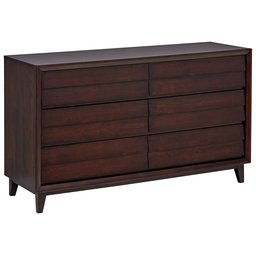 Amazon Brand – Rivet Ventura Mid-Century Louvered Dresser, 60"W, Cherry