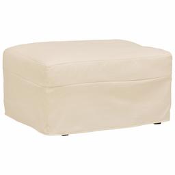 Amazon Brand – Stone & Beam Andover Slipcover Ottoman, 32"W, Cream Fabric