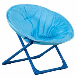 AmazonBasics Kids Folding Moon Indoor Papasan Chair for Children - Solid Blue