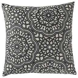 Amazon Brand – Stone & Beam Medallion Decorative Throw Pillow, 17" x 17", Coal