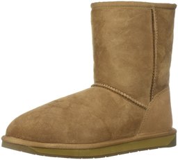 206 Collective Amazon Brand Women's Balcom Short Back-Zip Shearling Ankle Boot, Chestnut, 11 B US