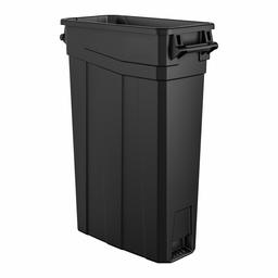 AmazonCommercial 23 Gallon Commercial Slim Trash Can with Handle, Black, 1-Pack