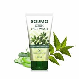 Amazon Brand - Solimo Neem Facewash with Aloe Vera & Cucumber Extracts, SLES & Paraben Free, 150 ml