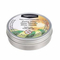 AmazonBasics Putty Slime 4" Tin, Hypercolor - Green/Yellow, 3.2oz
