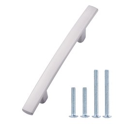 AmazonBasics Modern Curved Cabinet Handle, 5.25" Length (3" Hole Center), Satin Nickel, 10 Pack
