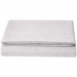 AmazonBasics Chambray Flat Sheet - 180 x 260 + 10 cm, Soft Grey