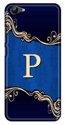 Amazon Brand - Solimo Designer Blue Pattern Alphabet-P 3D Printed Hard Back Case Mobile Cover for Vivo Y71