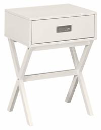 Amazon Brand – Ravenna Home Priscilla Modern X-Frame End Table Nightstand, 18.9"W, White