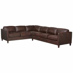 Amazon Brand – Stone & Beam Andover Right-Facing L-Shaped Sectional, 124"W, Driftwood Leather