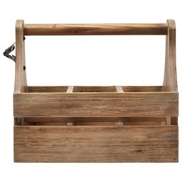 Stone & Beam Modern Rustic Farmhouse Wood Wine Bottle Rack Caddy - 8 x 13 x 11 Inch, Brown