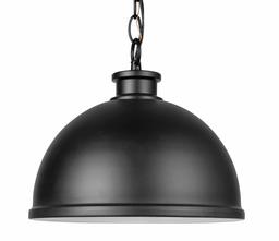Amazon Brand – Stone & Beam Contemporary Metal Outdoor Pendant Light, 10"H, Matte Black