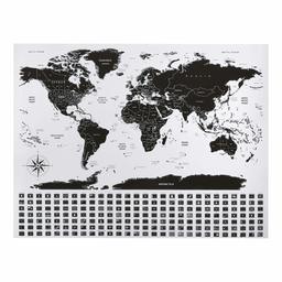 AmazonBasics Scratch Off Poster of The World Map with Scratcher and Tracking Accessories, 24" x 31.5" (Renewed)