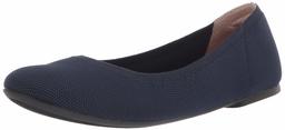 Amazon Essentials Women's Ballet Flat, Navy Knit, 10 Wide US