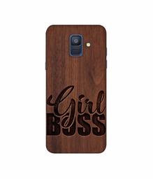 Amazon Brand - Solimo Designer Girl Boss On Wood 3D Printed Hard Back Case Mobile Cover for Samsung Galaxy A6