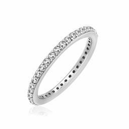 [Find] Amazon Collection roziumumekkisuta-ringusiruba- 1.5 mm Clear Round kattokyu-bikkuzirukoniaetanitexibandoringu, Size 14