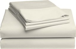 Pike Street 1220-Thread Count Egyptian Cotton Single-Ply Sateen California King Sheet Set, Ivory