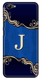 Amazon Brand - Solimo Designer Blue Pattern Alphabet-J 3D Printed Hard Back Case Mobile Cover for Vivo Y71